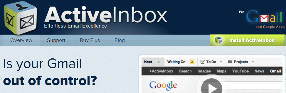 activeinbox - #2 of the top 10 apps because it is ESSENTIAL must-have-app to keep email organized