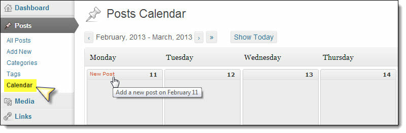 4-Editorial Calendar screenshot