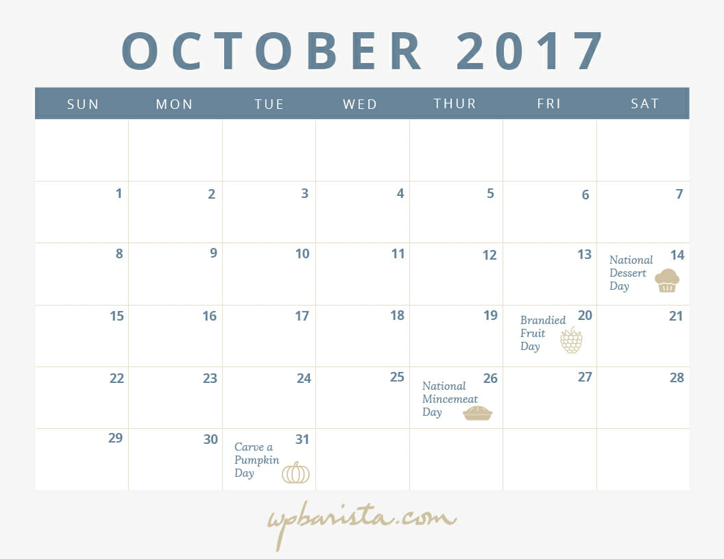 New! Free Calendar for October