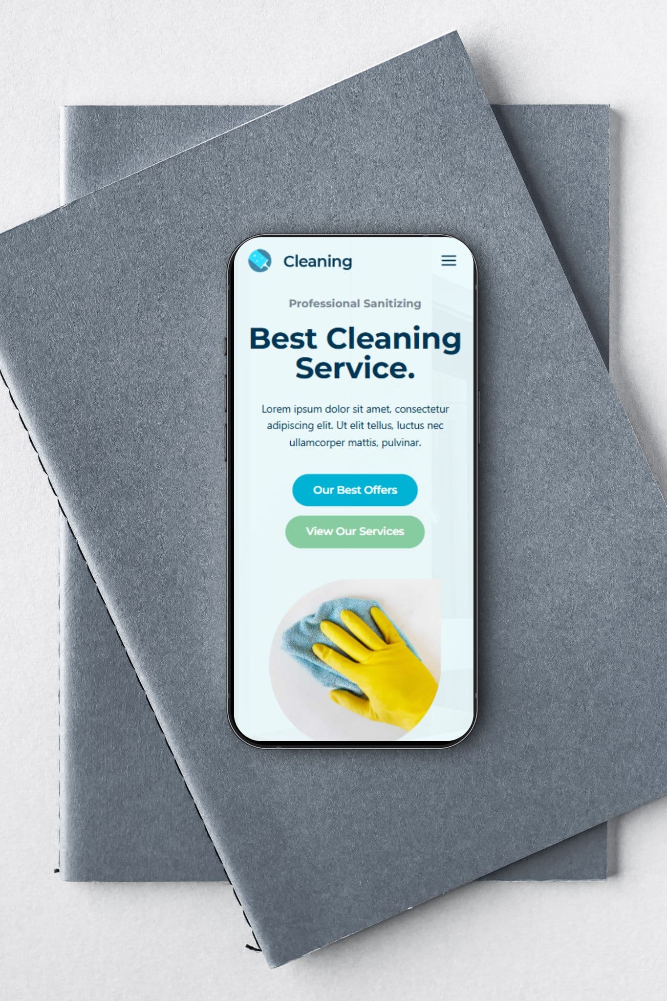 kadence mockup for a cleaning company